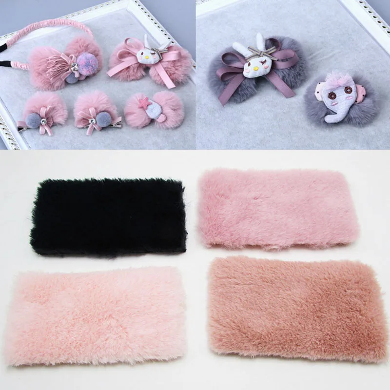 

10pcs/lot Cut Furry Felt fabric for Children's hair Clip Accessories DIY Handmade Headwear Decoration