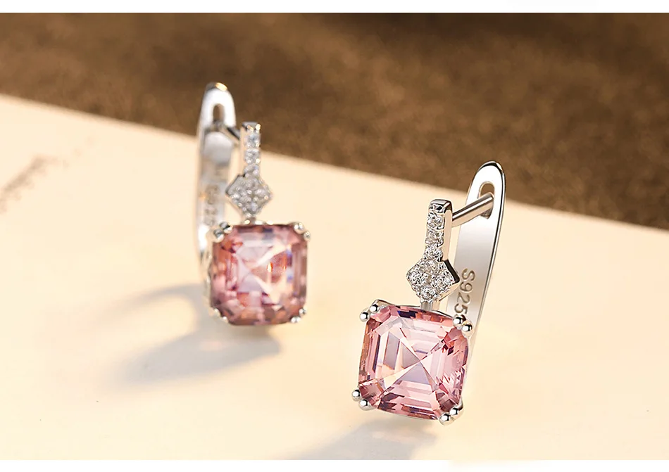 925 sterling silver earrings female Morgan stone high quality Zircon Earrings Wedding Engagement Fashion Jewelry Gifts
