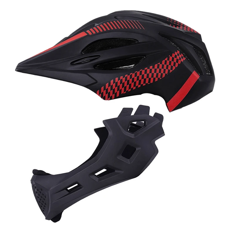 Children Bike Helmet Full Face Off-Road Mtb Bicycle Balance Sports Kids Covered Helmets With/ Rear Light | Спорт и развлечения