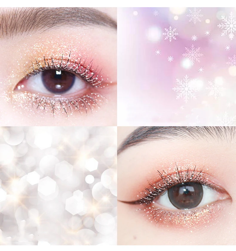 

NOVO Sparkling Glitter Mascara Quick Dry Curling Eyelashes Liquid Sliky Waterproof Long-wearing Liquid Eye Lashes Makeup TSLM1