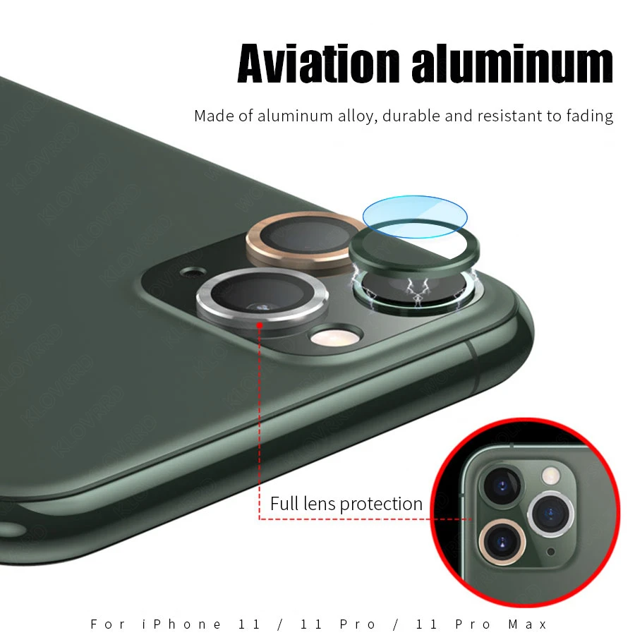 

Hot Metal Protection Cover Ring For iPhone 11 Pro Max Back Camera Lens Tempered Glass Screen Protector Film For iPhone 11 Case