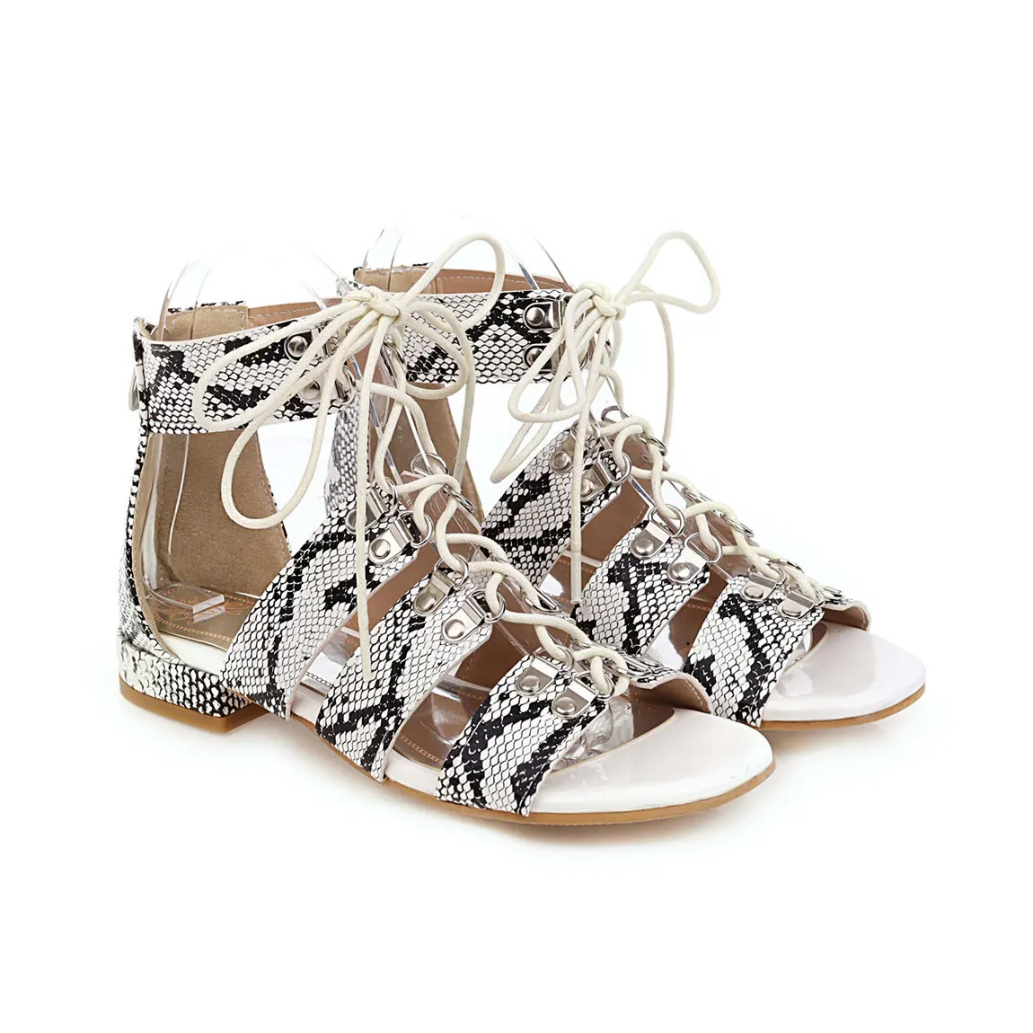 

Summer 2020 new comfortable flat shoes snake lace casual sandals