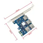 PCIe 1 до 4 PCI-Express 16X слоты, Райзер-карта PCI-E 1X к внешнему 4 PCI-e USB 3,0, адаптер, карта-усилитель для майнинга биткоинов