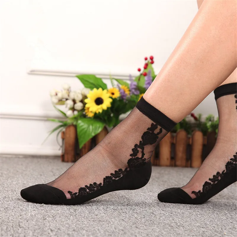 Носки женские тонкие прозрачные стрейчевые из прозрачного шелка 1 пара летние |