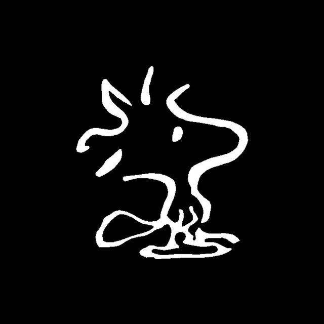 

14.2*16CM Cartoon Woodstock Bird Vinyl Decoration Car Sticker Decal Black/Silver