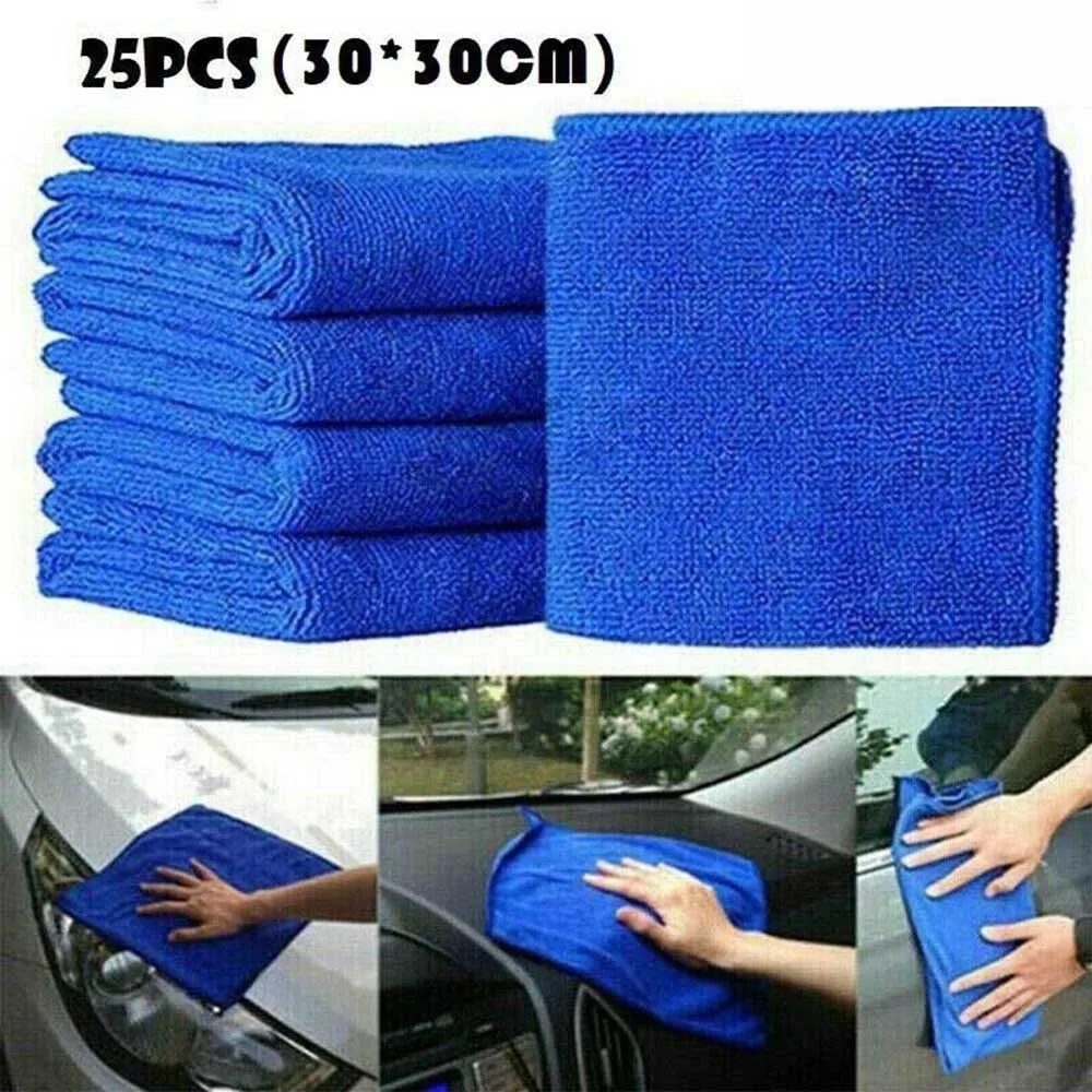 

25 Pcs Car Cleaning Towel Superfine Fiber Towels Detailing Soft Cloths Washing Towel Duster General Washing Accessories Tool