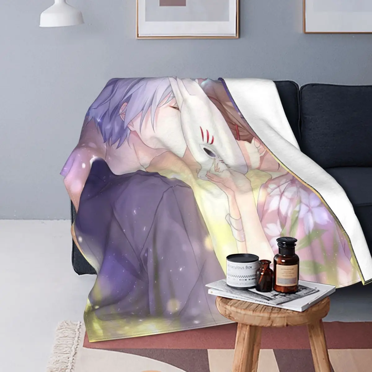 

Manta ligera de franela "The Forest Of Fireflies" para parejas de otoño, mantas finas de Anime para ropa de cama, colchas de via