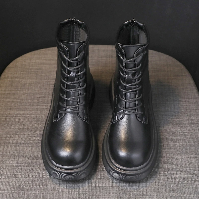 

Summer and Autumn Thin Breathable Women's Martin Boots Wild Platform Women's Mid-tube Boots Thick-soled Increase Fashion