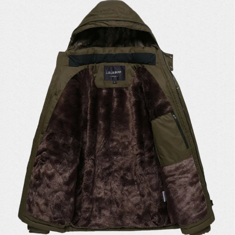 Warm Winter Windproof Jackets Coat  Men Thicken Jacket Parkas Casual Mens Down Parka Hooded Outwear Cotton-padded Jacket