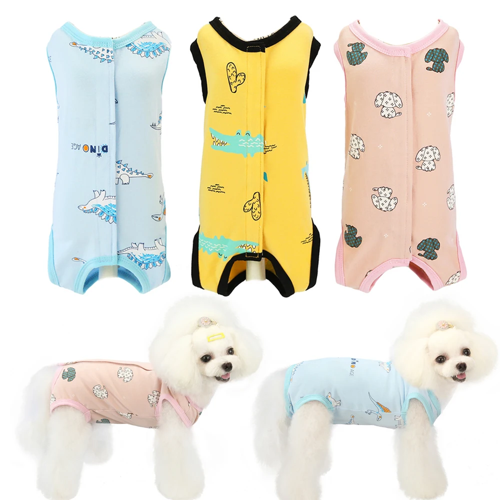 

Animal Pattern Dog Pajamas Pet Cat Dog Clothes Sleeveless Belly Sterilization Suit Dog Jumpsuit Pyjamas For Small Large Dogs