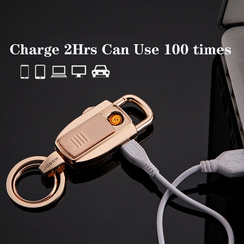 JOBON Брелок Зарядное устройство USB Зажигалка кремниевого типа металлическая