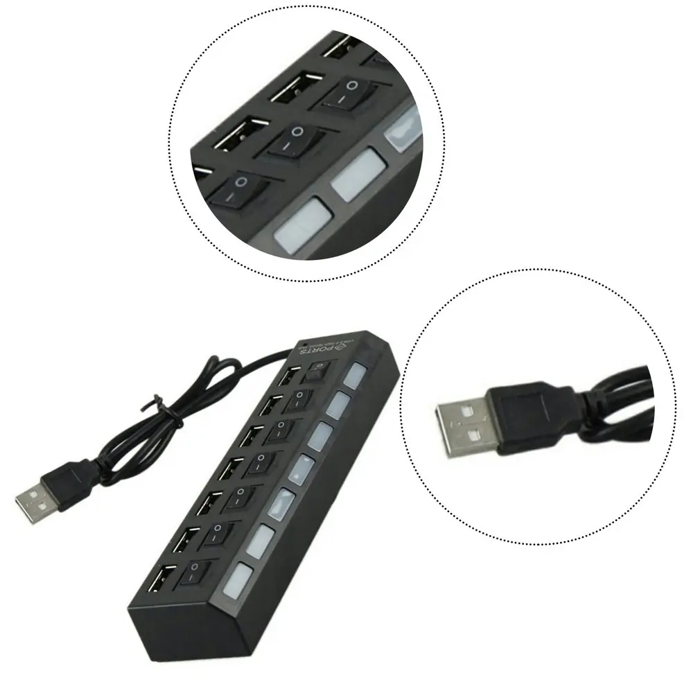

USB 3.0 HUB 2.0 HUB Multi USB Splitter 4/7 Port Expander Multiple USB 3 Hab Use Power Adapter Card Reader For PC