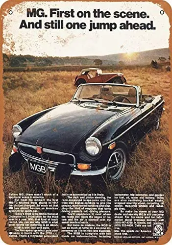

8 x 12 inches Metal Vintage Funny Tin Sign 1974 MGB