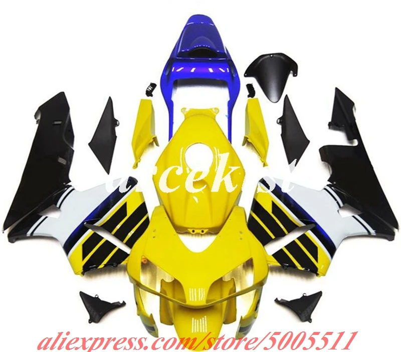 

4 Free Gifts Injection mold New ABS Fairings Kit Fit for HONDA CBR600RR F5 2003 2004 03 04 bodywork set black yellow