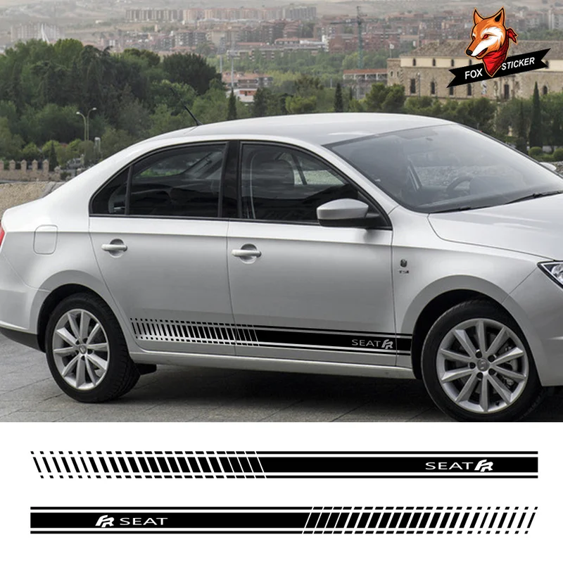 Наклейки на автомобильные двери и боковые юбки 2 шт. для Seat FR Leon MK3 MK2 Tarraco Ibiza 6J 6L Altea