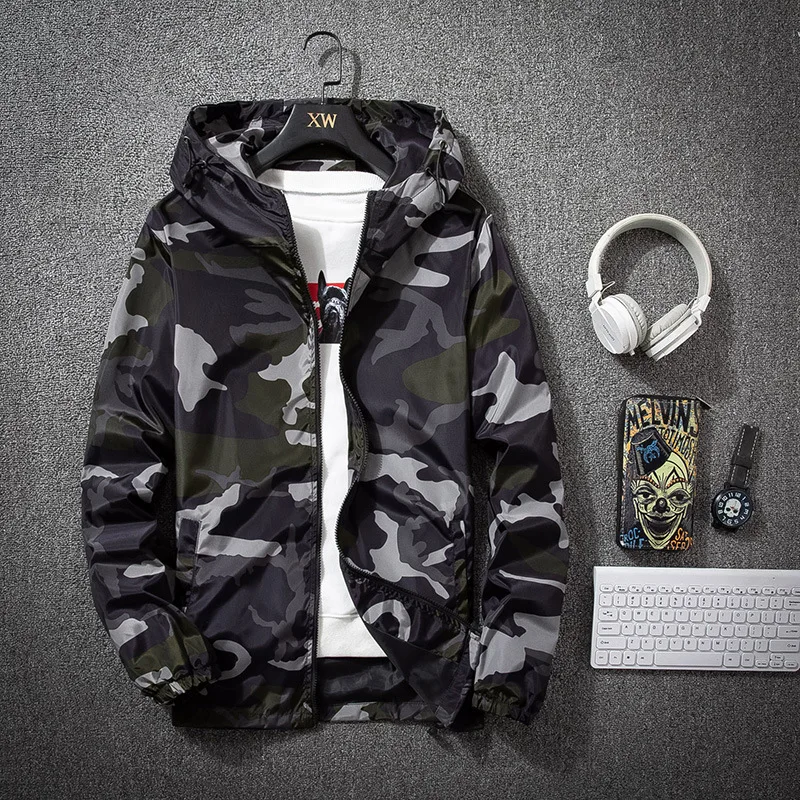 

Autumn Men Jackets Hooded Long Sleeve Zipper Camouflage Lightweight Coat Army Tactical Military Jackets Men Clothing 2021 New