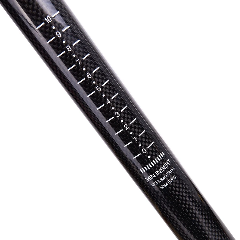 

Bicycle Carbon Seatpost 33.9X600mm for BMX Folding Bike Carbon Fiber Seat Post Light 226G Seat Tube