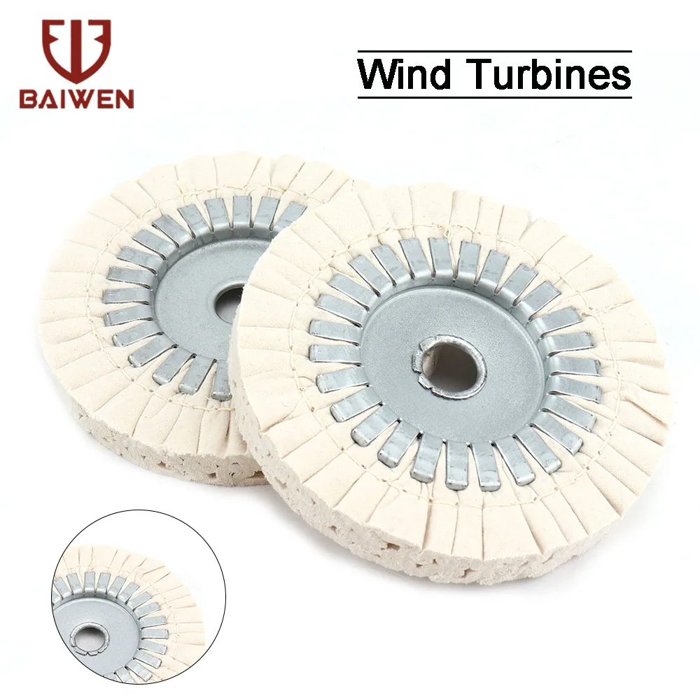 

6" Cotton Airway Buffing Wheel Cloth Open Bias Polishing Buffs Wheel for Polishing Metal & Wood Hole 19mm White Thickness 20mm