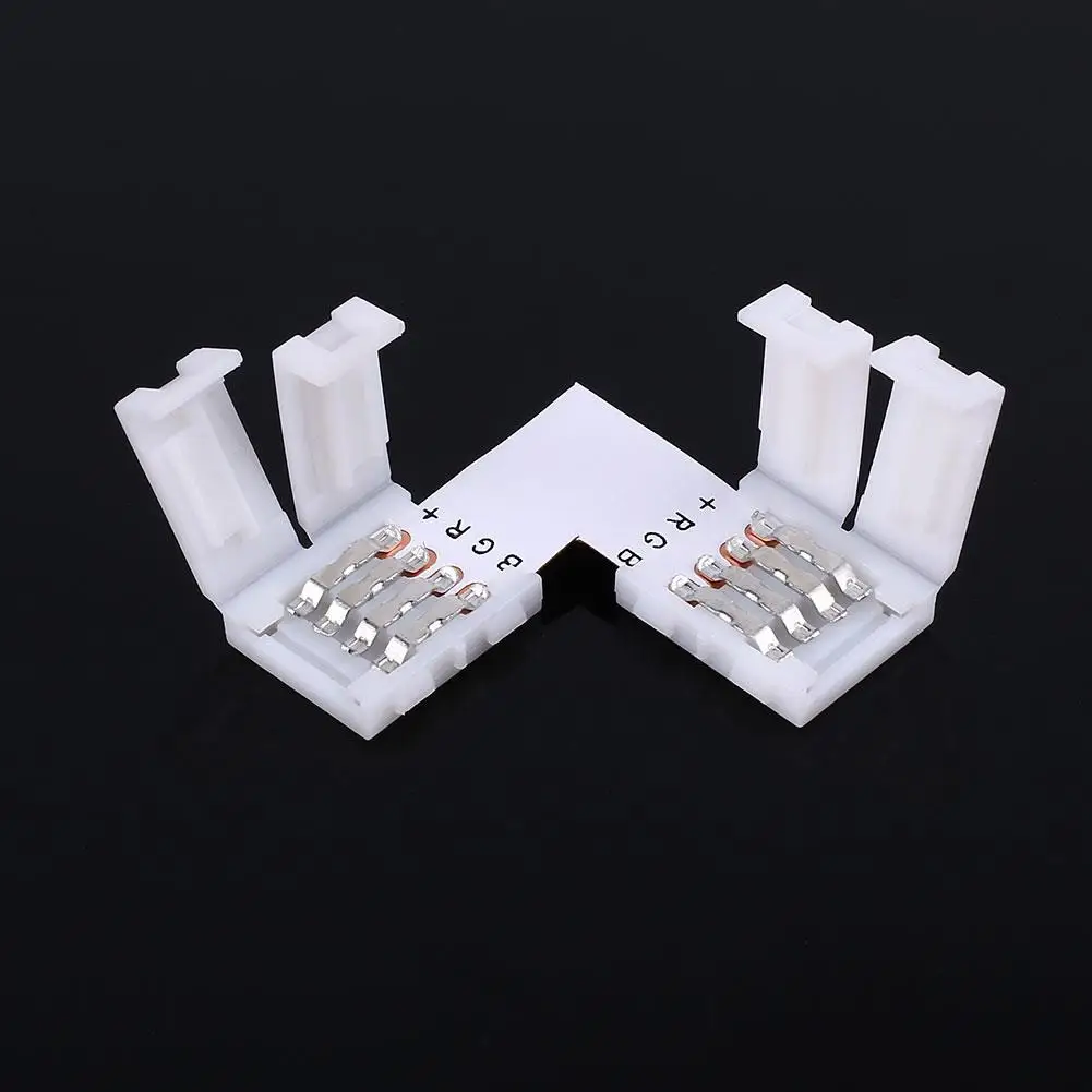 Connector RGB LED Strip Light L Shape Lighting 4Pin Solderless Fitting 10MM Accessories White Adapter | Лампы и освещение