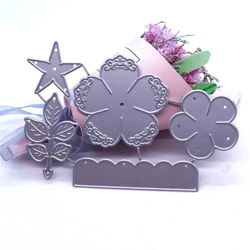 Цветочные металлические режущие штампы для штамп скрапбукинга фото-карта деко