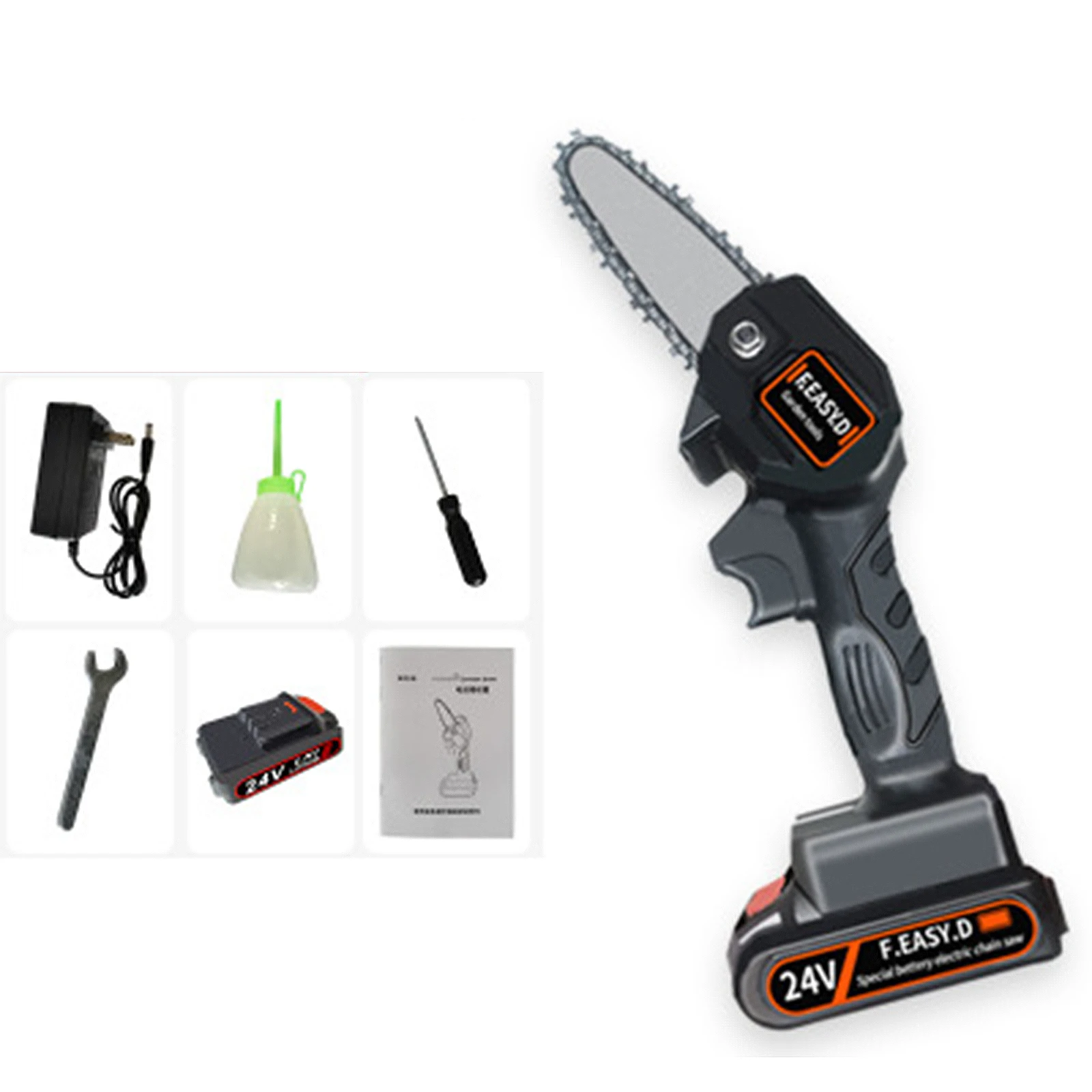 

24V Mini Pruning Chainsaw Portable Lightweight Differrent Speed Mode Electric Saw With Brushless Motor For Tree Branch Wood Cutt