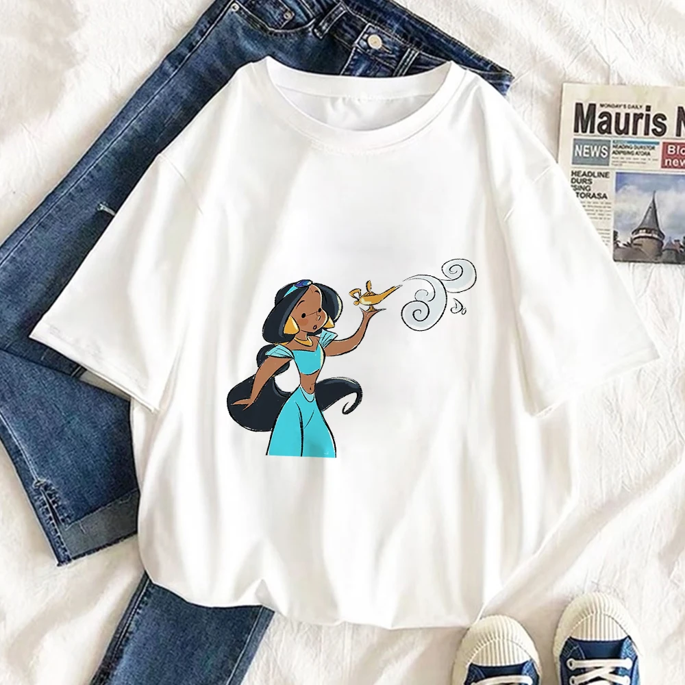 Женская футболка с графическим принтом диснеевских принцесс милые