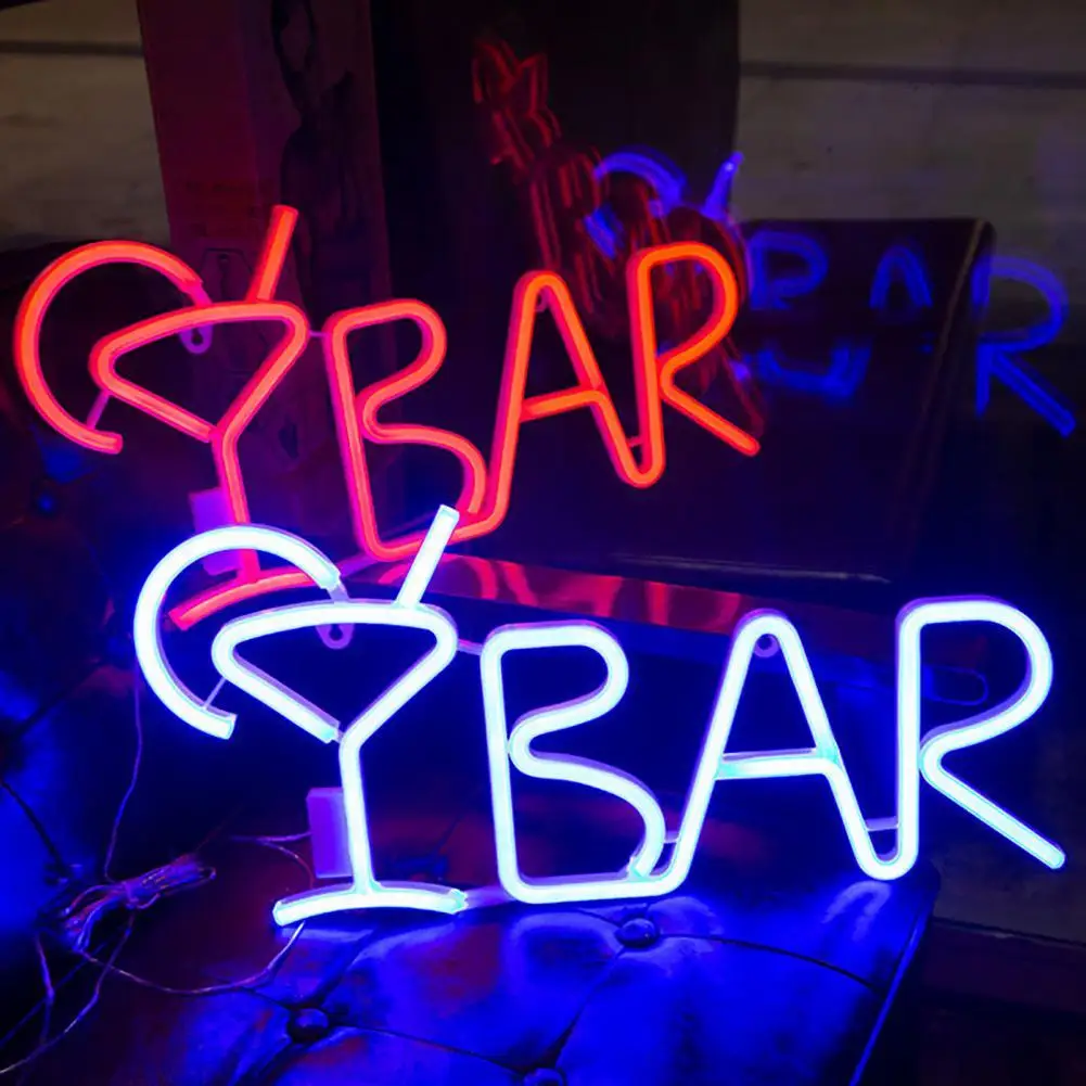 

Dropshipping!! 1 Set Beautiful Security Neon Lights Decoration LED Lights Wall Bar Decor Party