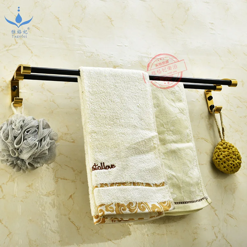 Новый стиль черно-белая вешалка для полотенец Alumimum с узором золотистая