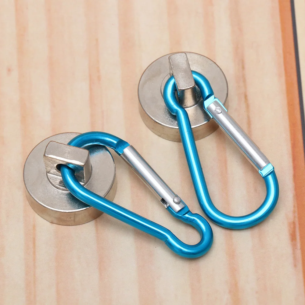 

2 Pcs Magnetic Hooks 22kg Heavy Duty Magnet with Swiveling Carabiner Magnet Snap Hook for Indoor/Outdoor Hanging Bag Kitchen Gar