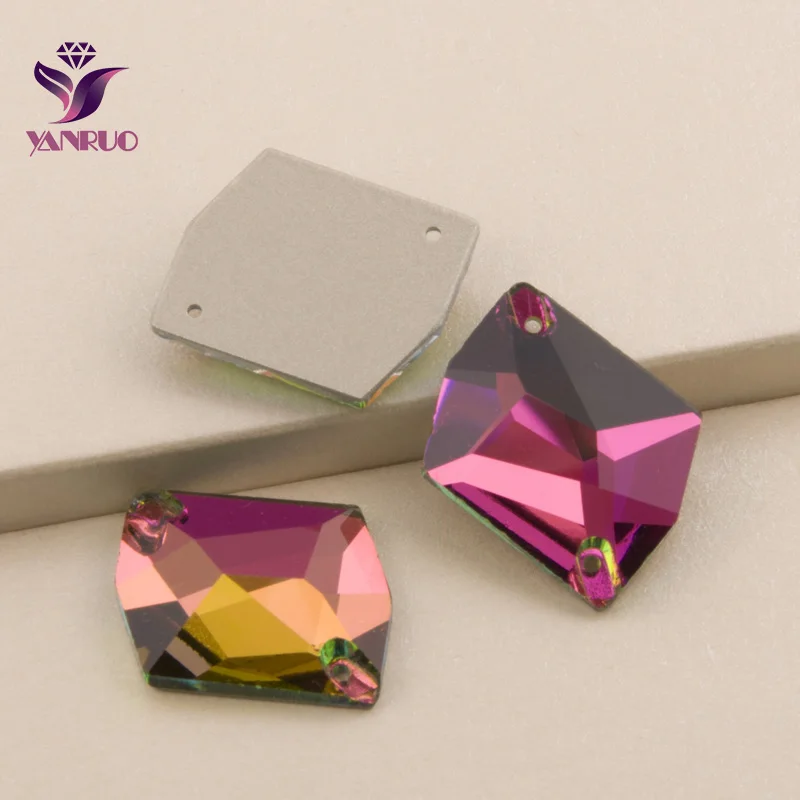 

YANRUO 3265 космическая фуксия, плоская задняя часть, искусственные камни, кристаллы, стеклянные бусины, швейная цепочка