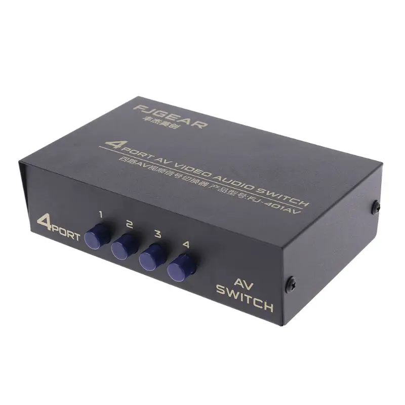 

4 Port AV Audio Video RCA 4 Input 1 Output Switcher Switch Selector Splitter Box T21A