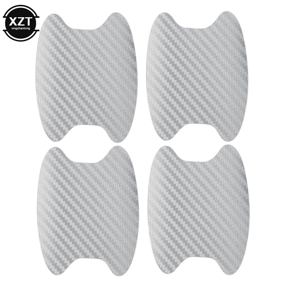 

4pcs/Set Carbon Fiber Texture Car Door Handle Cup Scratch Protective Stickers Exterior Waterproof Auto Door Bowl Sticker