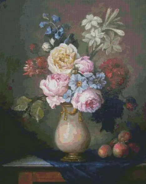 

Цветы Вышивка крестом Наборы картина маслом с изображением вазы Счетный Рукоделие Ремесла 14ct без надписей DIY искусства турецкие настенные ...