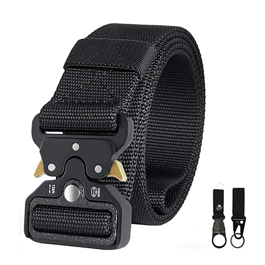 

Men's Tactical Military Belts Heavy Duty Army Adjustable Nylon Belt Outdoor Police Metal Buckle Belt Wide 3.8CM
