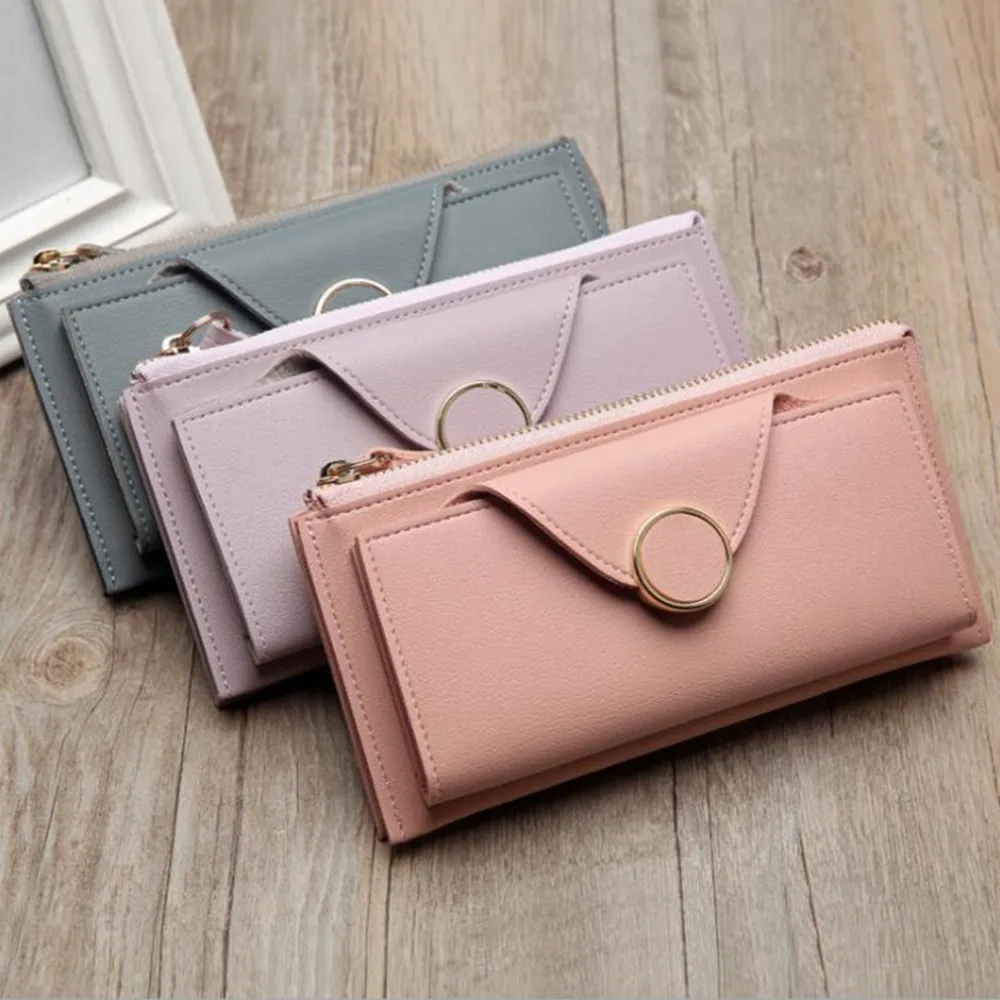 

Long Wallet Women Purses Fashion Korean Version Coin Purse Card Holder Wallet Female Clutch Money Bag PU Leather Wallets Portfel