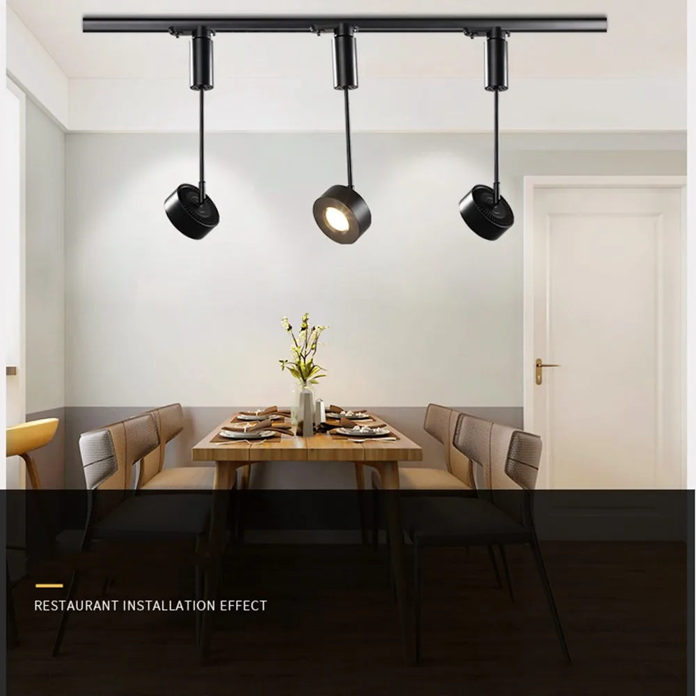 Скандинавский трек светильник светодиодный рельсовый алюминиевый COB Чип 7 Вт 12 15