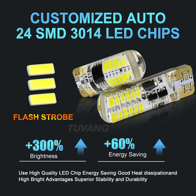 2 шт. Автомобильные светодиодные лампы T10 194 W5W 22 Led 3014SMD T10|Сигнальная лампа| |