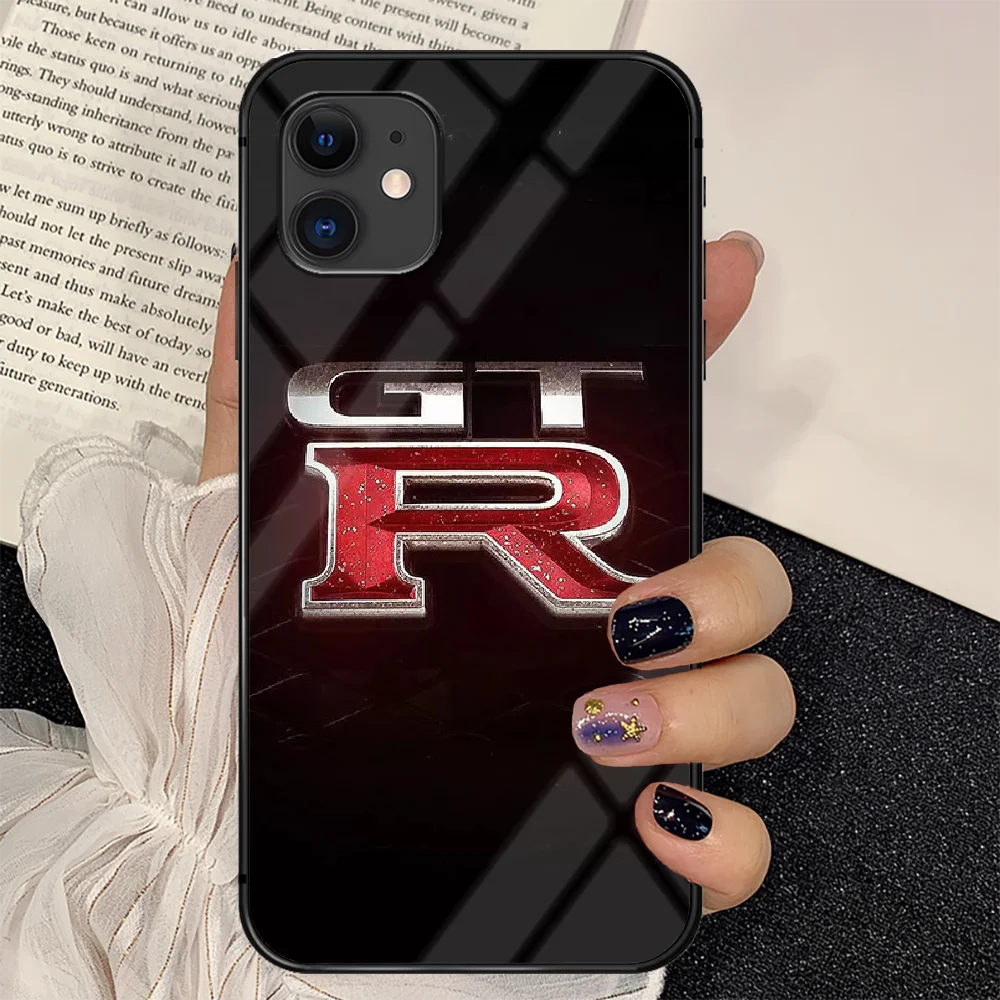 

Sports Car GTR Phone Tempered Glass Case Cover For IPhone 6 6S 7 8 11 12 X Xr Xs Se 2020 Pro Max Plus Mini Bumper Luxury Soft