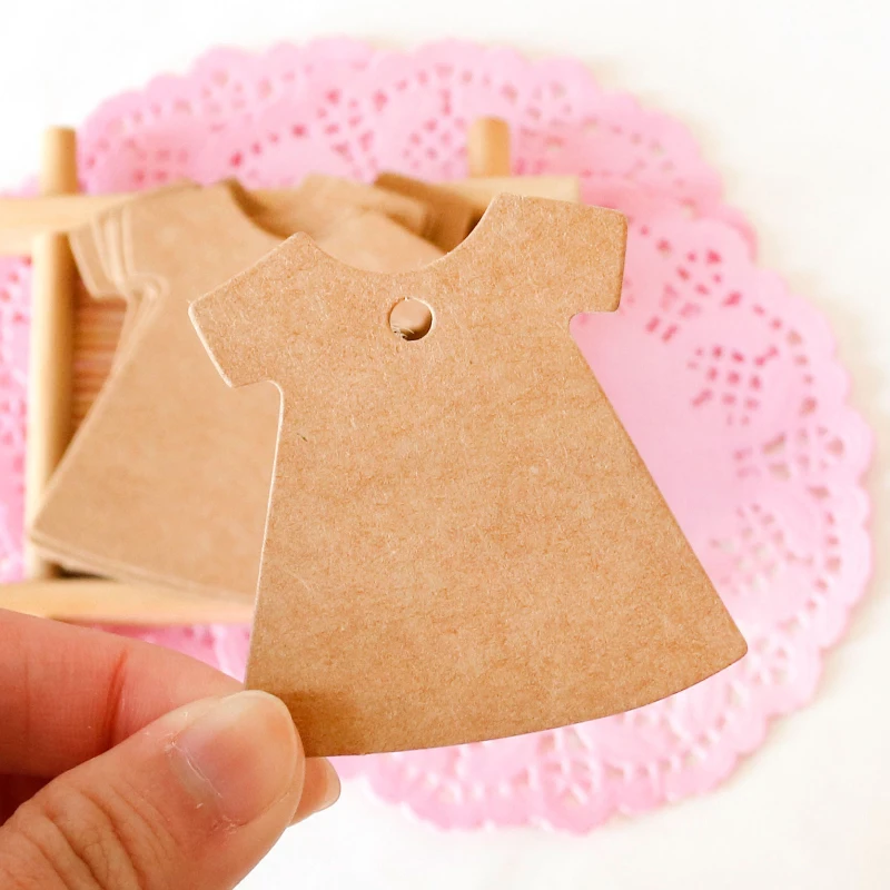 50 шт. пустой крафт-бумага ярлыки для подарков креативное платье ношения дома