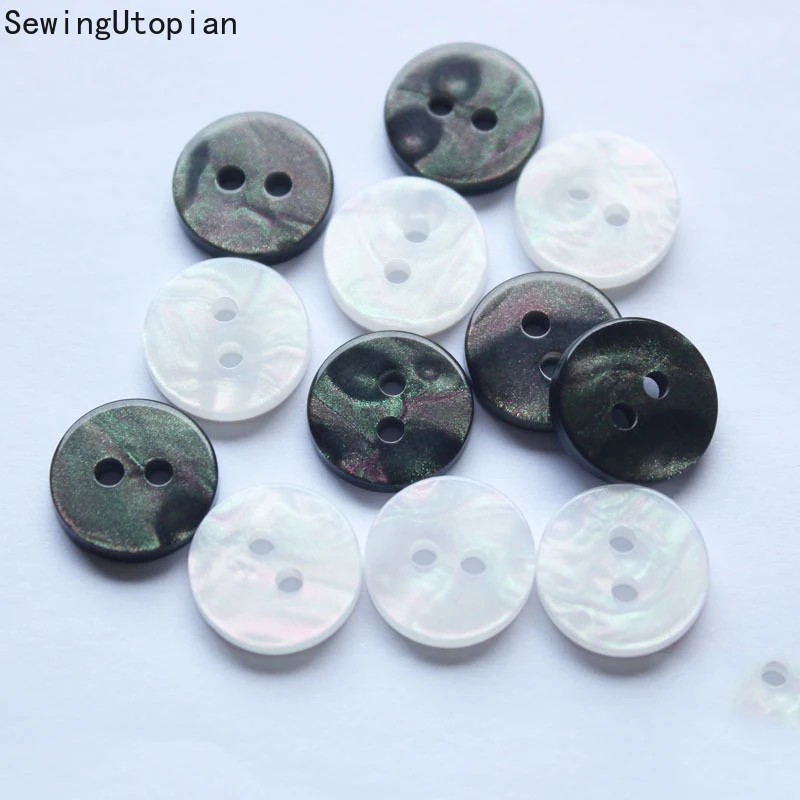 

100 шт., 10-15 мм, белые пуговицы для рубашек