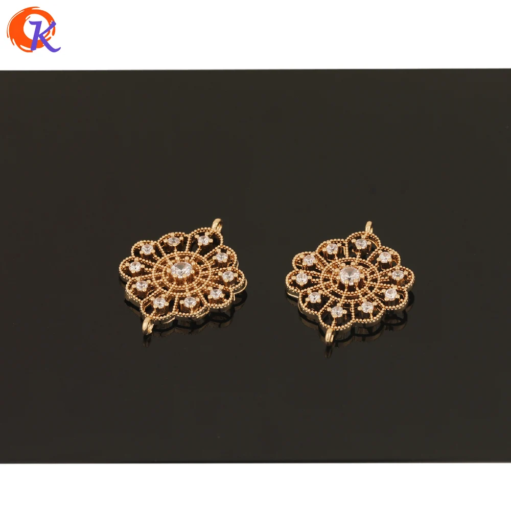 

Cordial Design 50Pcs 19*25MM Jewelry Accessories/CZ Charms/Hand Made/Flower Shape/Earring Findings/DIY Making/Jewelry Connectors