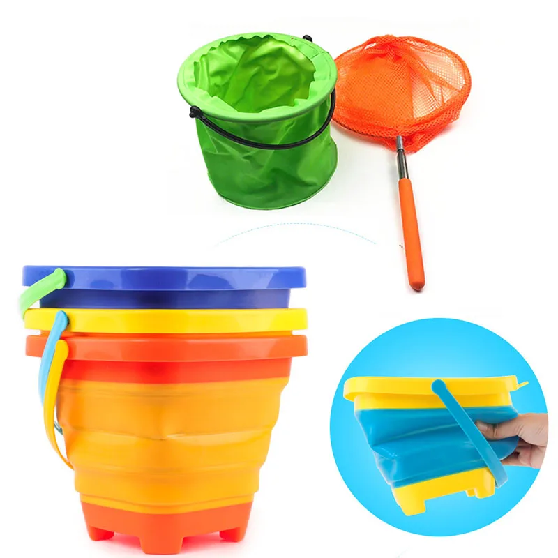 Пляжная игра песочные игрушки Пляжное ведро Складная портативная Летняя водная