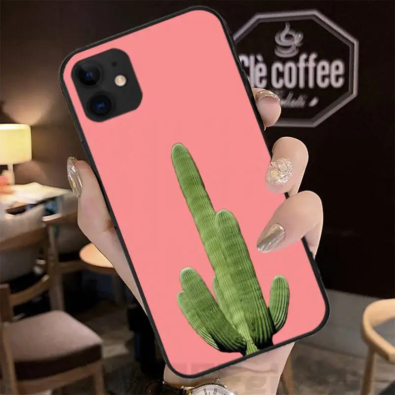 

Cactus Landscape Phone Black Case Shell Back For Iphone 12 11 PRO MAX X XS XR 4S 5S 6S 7 8 PLUS SE 2020 Cases Cover