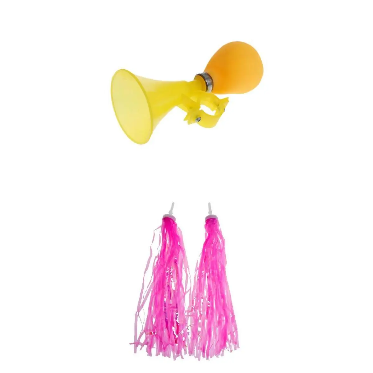 Classical Ring Horn Safety Kids Bike Scooter Alarm Bell + Handlebar Streamers Girls Childrens BMX Trike Pom Poms Pink | Спорт и