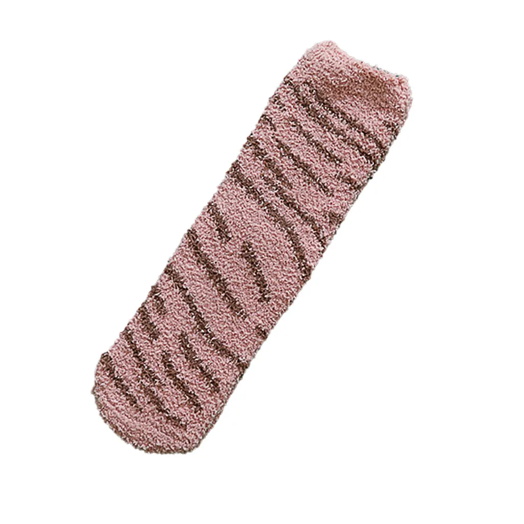 Модные носки из бархата кораллового цвета 7 цветов плотные теплые с леопардовым