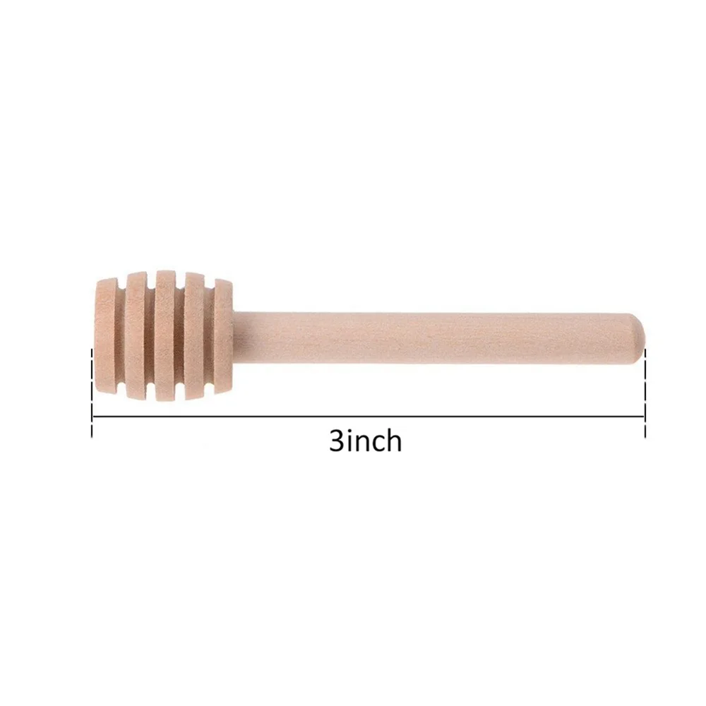 

5Pcs High Quality Wooden Stick Stirring Rod Spoon Dip Server Long Wooden Mini Bee Honey Dipper Muddler Stirrer