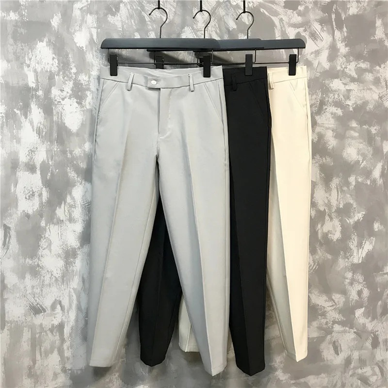 

Summer new men's trousers, casual pants, thin and breathable Korean version of slim nine-point pants casual classic men's brand