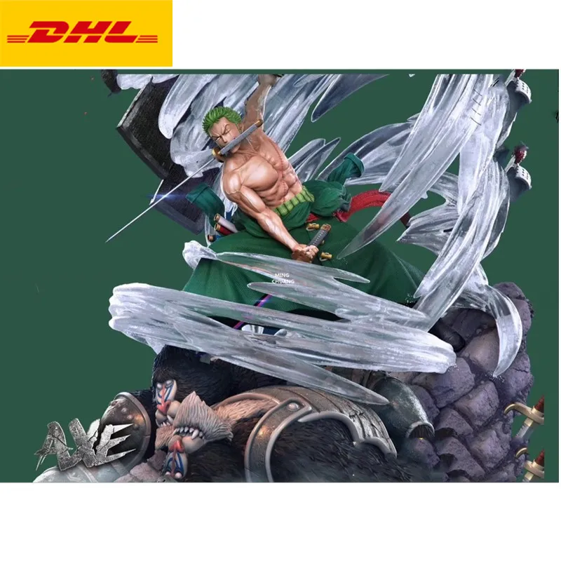 

23" One Piece Statue The Straw Hat Pirates Bust Roronoa Zoro Full-Length Portrait Swordman GK Action Figure Toy BOX 60CM V628