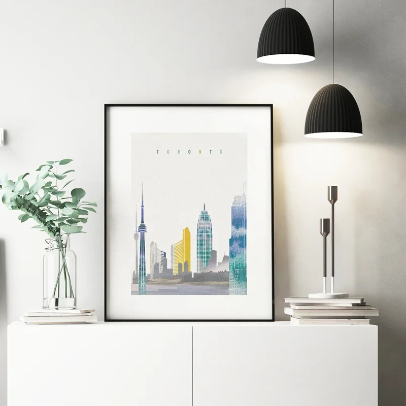 Настенная Картина на холсте Торонто принт Skyline Современная художественная