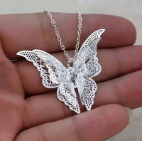 wholesale new fashion womens jewelry butterfly pendant necklace chain women lovely butterfly pendant chain necklace jewelry